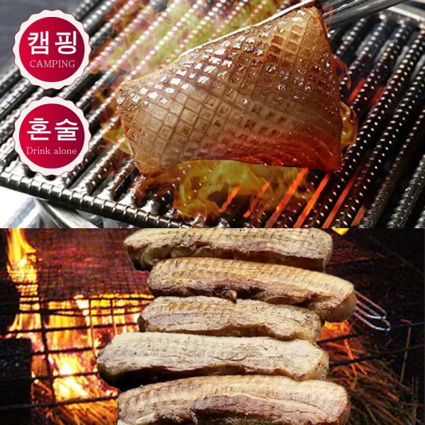 캠핑 혼술 세트메뉴 양념벌집껍데기 1kg 짚불삼겹 300g, 1세트
