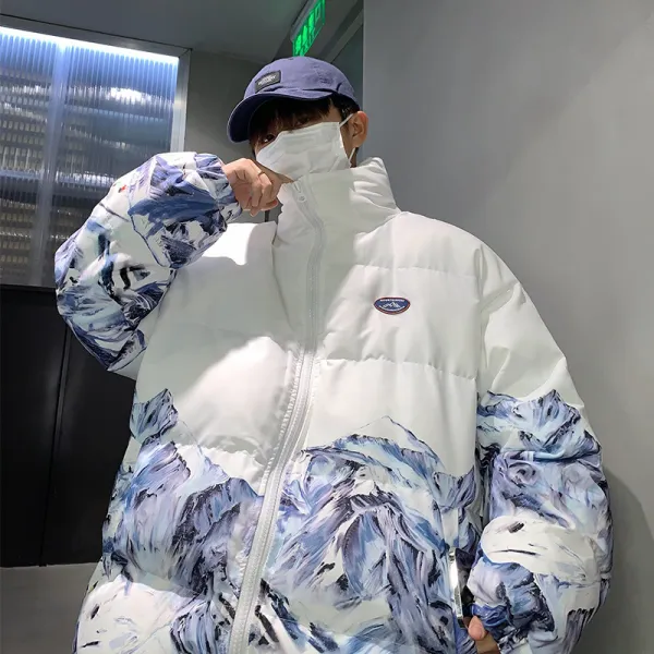 솜옷 남자 두껍다 ins 점차 넓어지다 솔깃 솜저고리 홍콩풍 한국판 트렌드 산수 솜옷 외투