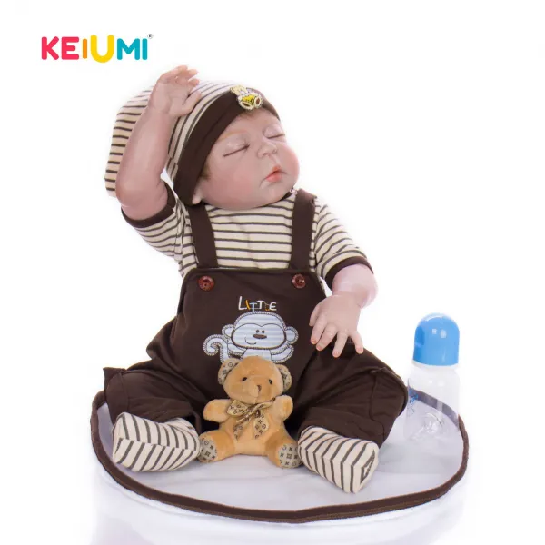 keiumi55cm Rebirth Doll 닫힌 눈, 시뮬레이션 아기 Reborn Baby, 서두르다