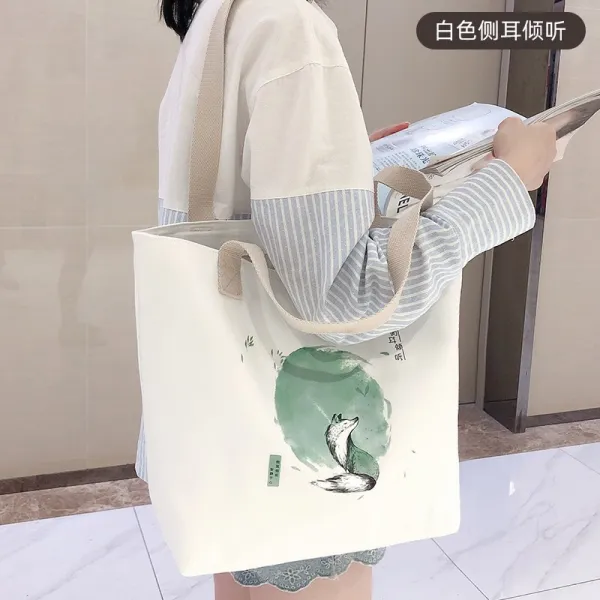 대학생숄더백 캔버스 가방 맟춤제작 인쇄 LOGO 대량으로 사진보내오면 공백 광고 도트 주머니 화이트 에코 4920287909