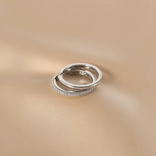 Ssysomey 이중 겹겹이 끼다 반지 여자 경사 소중 디자인 감각 정교 검지 반지 고급감 패션 개성 반지