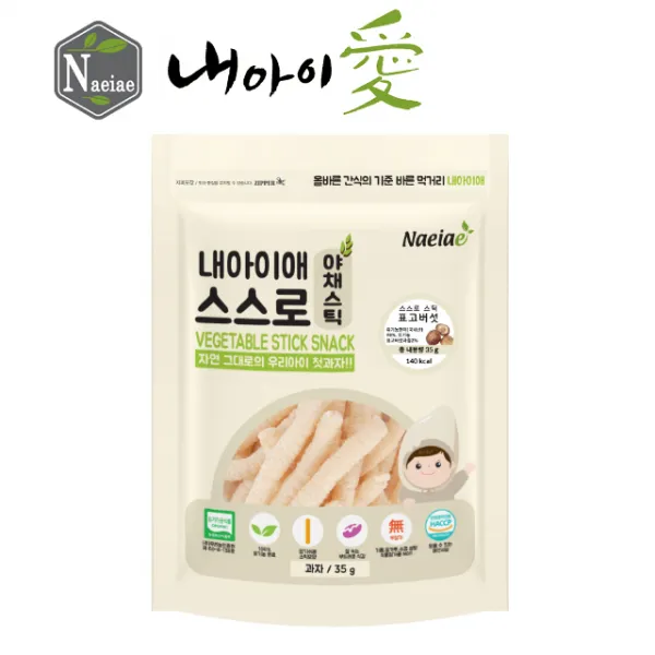 내아이애 유기농 아이과자 쌀과자 떡뻥 모음 특가 할인전(추가증정 이벤트), 1개, 유기농 스스로 스틱 표고버섯