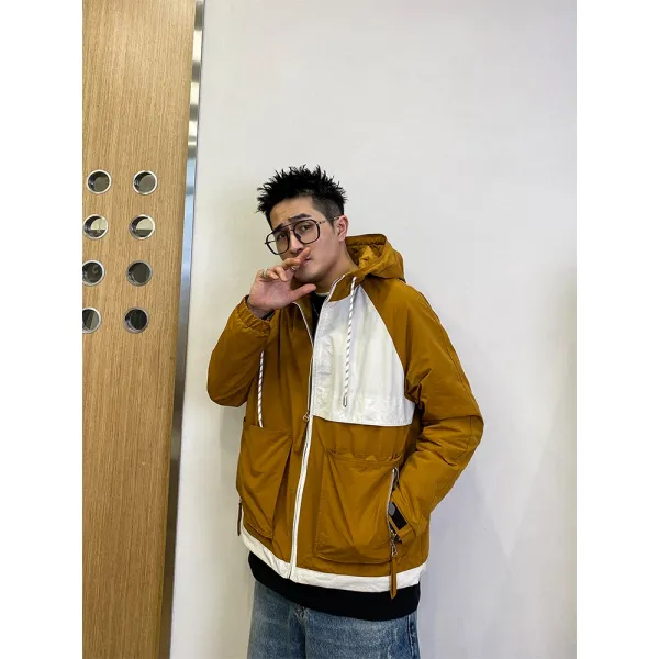잎새서른날 후드재킷 지위에 이르다 마른남자옷 왕주머니 티셔츠 블러킹 아메카지스타일 눈길을 끄는 트렌드 건달 멋지다 봄가을