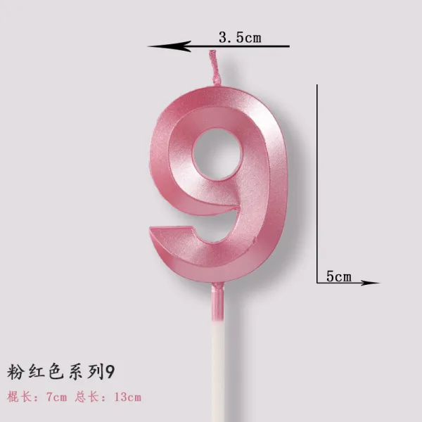 베이비스카이 케익장식 생일 양초 디지털 사용 인싸템 샴페인 오페라 하우스 자개바람 베이킹 디저트 플러그부품, 강 엘로우 분홍 색상 9