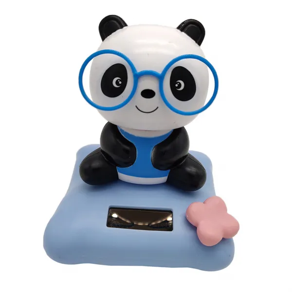 STK솔라 파워 춤 장난감 귀여운 플립 플롭 Bobblehead 팬더 일 춤꾼, 푸른