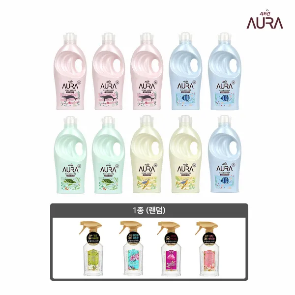 [신세계TV쇼핑]샤프란 아우라 섬유유연제(1Lx10개)+섬유향수400ml, SET, 상세설명참조