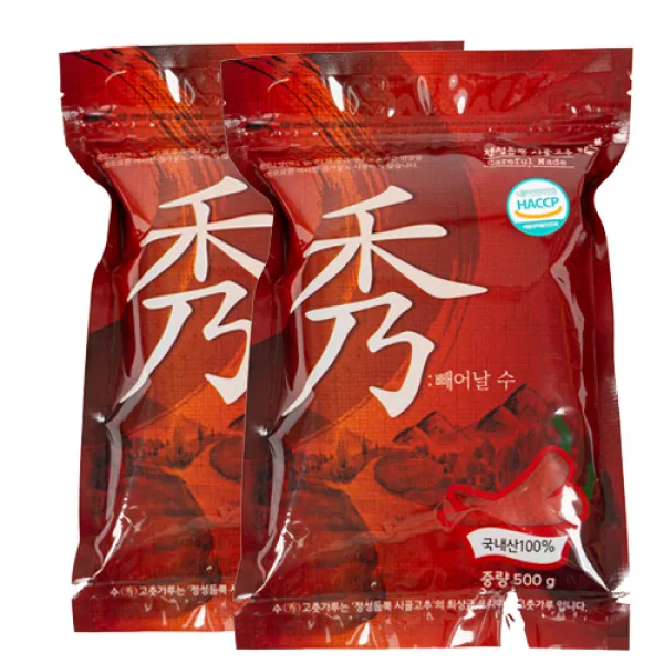 국산 고춧가루 [매운청양 아주곱게] 정성듬뿍시골고추, 1kg[500g*2팩]