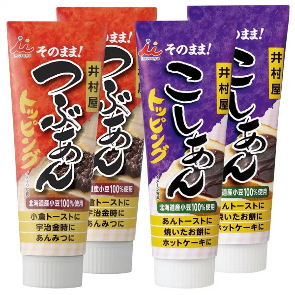 【セット品】井村屋 つぶあんトッピング＋こしあんトッピング 130g 各2個セット [세트 상품] 井村屋 팥고물 토핑 + 팥 토핑 130g 각 2 개 세트, 1