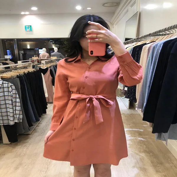 클라비스 클라비스 리본 디테일 셔츠 원피스 2colors Cvow92301q