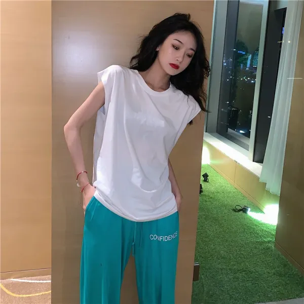 아젤라 여성 팬츠 종잇장 하이웨이스트에 시원한 와이드