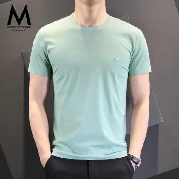 사이클영 묵인 솔리드 무지 트렌드 슬림 여름 화이바 이너티셔츠 라운드넥 얇은