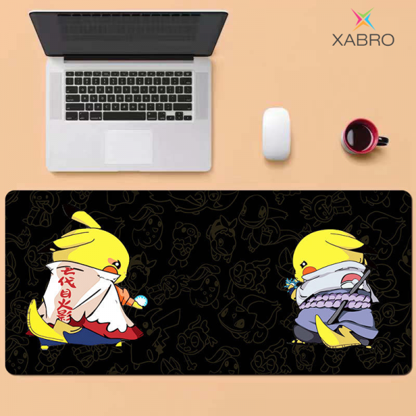 XABRO 게이밍마우스장패드 피카츄 엄청나다, 나루토 피카추 블랙, 260mm * 210mm 3mm