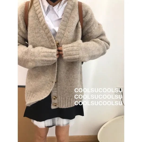 COOLSU 노긋노긋함 매너 누이동생 와이드 루즈핏 슬림핏 코트 여성