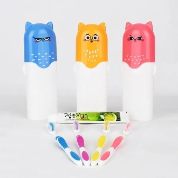 BUE163933리츠 옹트리오 캐릭터 칫솔통 청은차 세트 칫솔꽂이 칫솔보관함 양치도구 휴대용칫솔케이스 치약, 선택1.노옹이