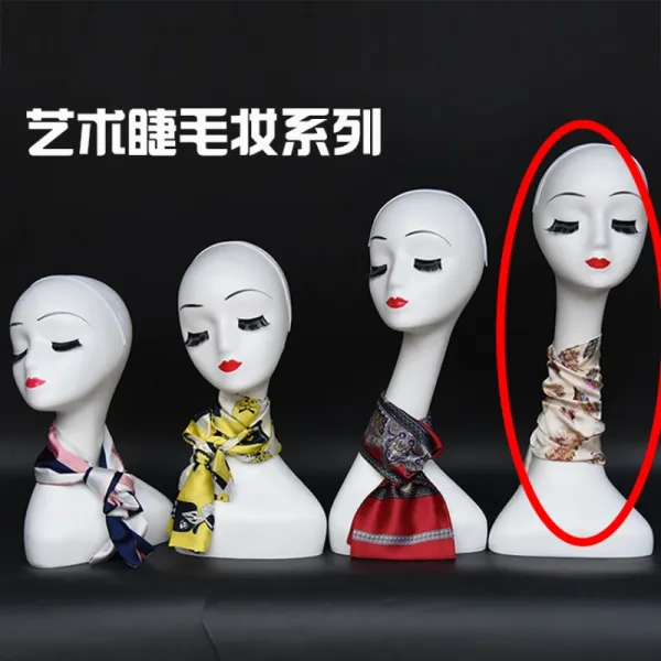 매장 미용실 미용 두상 마네킹 여자 머리 모자 얼굴 눈썹 마네킹, 1개, 아티스틱 속눈썹 메이크업 58cm