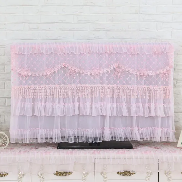 레이스점퍼 티비 가리다 먼지 커튼 가정용 기 외 틀 장식 모래 덥는천 55 인치 컵 퀄리티 변경을 감싸다 1913775432, 42 /43 인치 수만 핑크 (찾다 하 타입 )