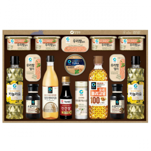 청정원 정성1호 최고급 선물세트 햄 참치 카놀라유 사돈 시댁 회사 설 추석 명절 집들이 선물 세트, 13세트