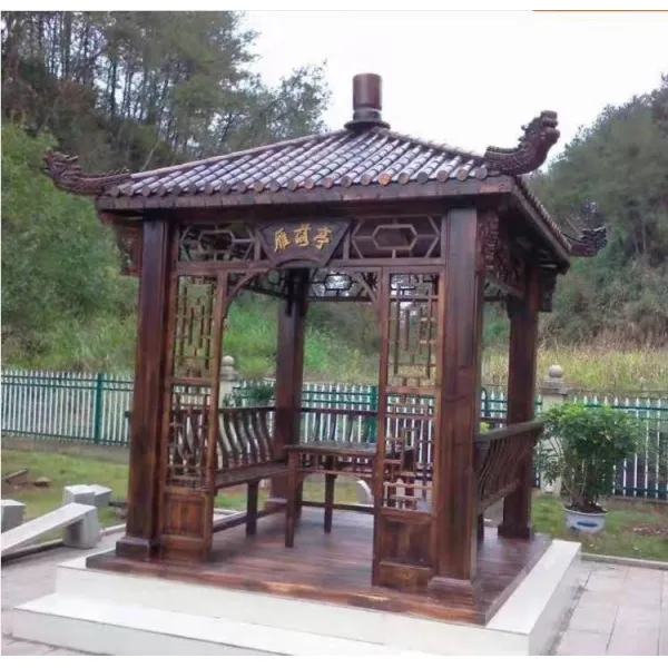 DIPYLON 야외정자 탄화사각정자 방부목 육각정자 야외 포도골정원정원 간이 원목고건물, 사각 용봉각 정자