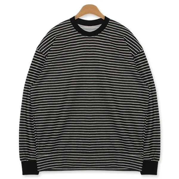 Tzzang배색단가라 맨투맨 티셔츠