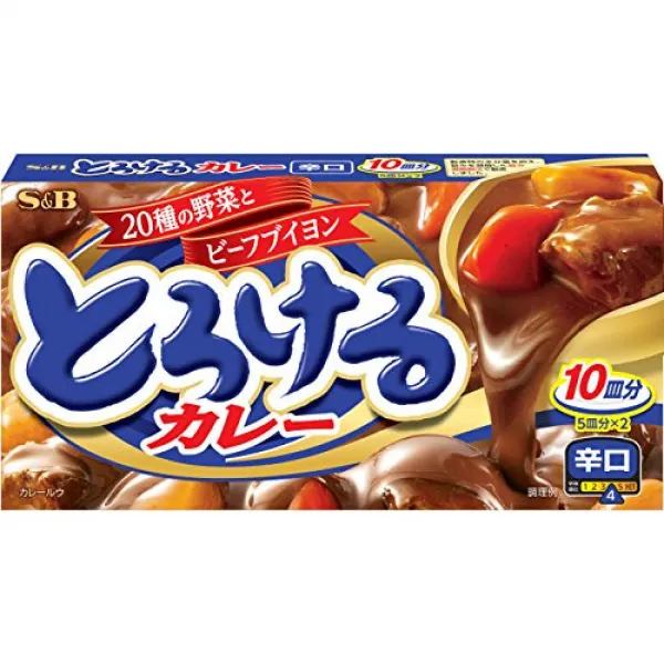 S&B 녹아들 듯 하는 카레 매운 맛 180g×5개, 1