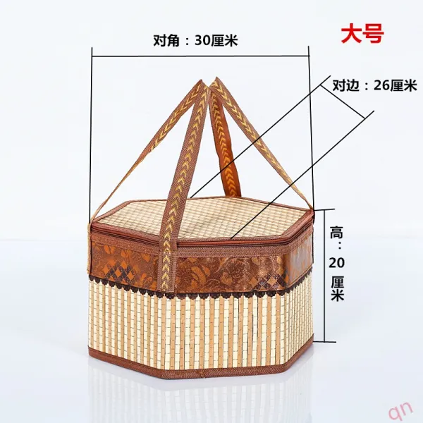 손 에 들 고 있 는 대바구니 대나무 제품 대나무 바구니 단오 쭝 즈 대나무 바구니 포장 쭝 즈 선물 상자 과일 바 구 니 를 만 들 고 큰 사이즈 로 맞 춥 니 다., 상세페이지 참조