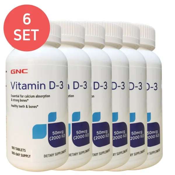 GNC [6개 SET] 비타민 D3 2000IU 180정 (타블렛) Vitamin D-3 2000 IU 180tabs, 1개