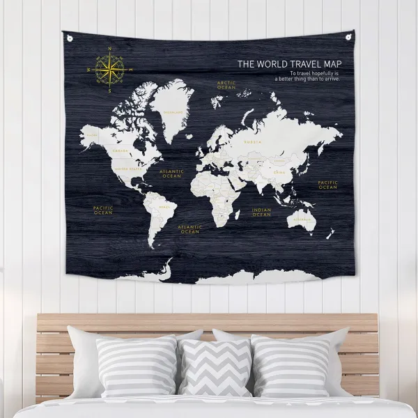 상상후 초대형 북유럽 패브릭포스터 가림막 가리개 150x130 29_세계지도_네이비