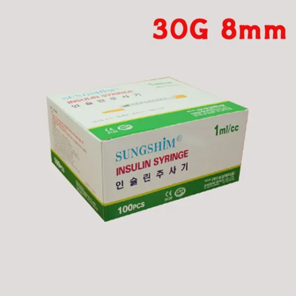 성심 인슐린주사기 30G 8mm 1cc 100ea 당뇨관리용품, 깜찍이마켓 1
