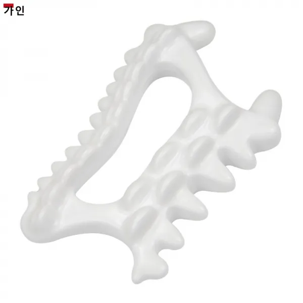 가인 괄사마사지기 도자기속살괄사 세 줄 치아디자인 전신마사지가 가능 기능이 많다 건강한몸도 드릴게요 가볍고 휴대하기 편리하다 언제어디서든 편하게할수있어요, 흰색