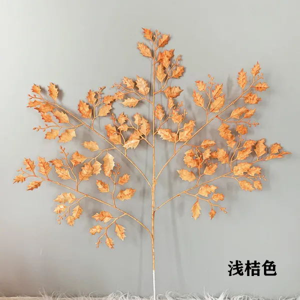 결혼식 진지하다 꽃 단지 상수리나무 잎 결혼식 장식 꽃꽂이 무대 배경 플라스틱 재질 무역 도매2p, 라이트 오렌지