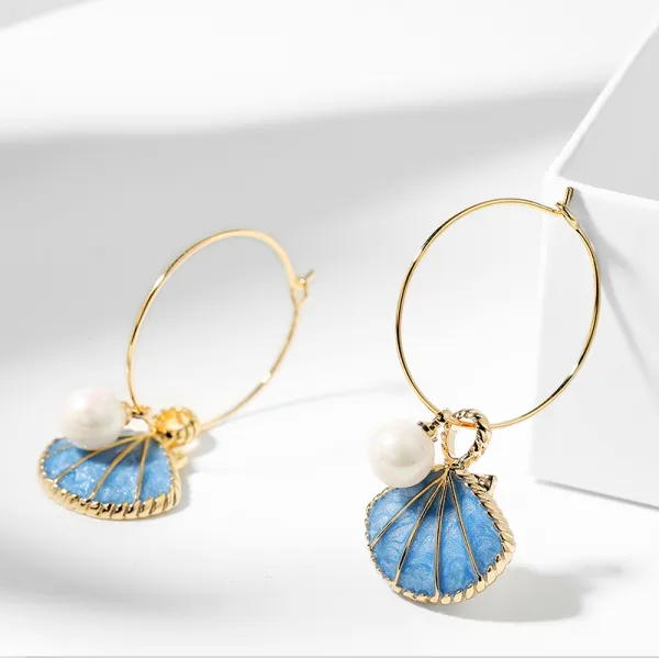 라 악세사리 시운 조개 귀걸이 여 미니 심플 싱그러운 유 감미로운