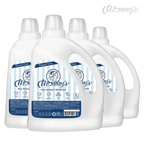 마미스 베이킹소다 액상세제 본품 스위트플로랄향, 3000ml, 4입