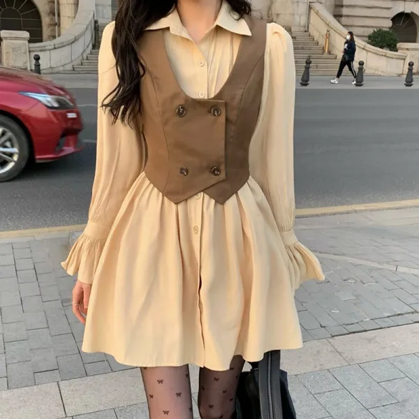 봄계절 부드러운 작은 키 여성의류 디자인 감각 에프터블라우스 프렌치시크