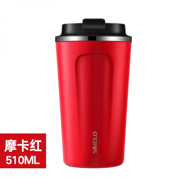 SIMELO (시미악) 인상 교토 차재 보온컵 510ML 커피잔 304 스테인리스강 보온 수컵 마크컵 (모카레드)