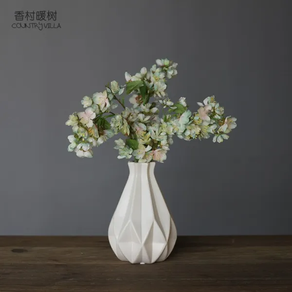 스윗 전원 아메카지스타일 농촌 모조꽃 인조 채화 라이크 눈부시다 숏 벚꽃 꽃술 화이트 종이접기 꽃병 _3즈 쑥 블루