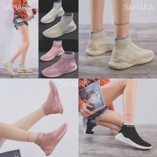 Qterra 특허브랜드 운동화 삭스운동화 소프트 쿨링 키높이 하이탑 여성