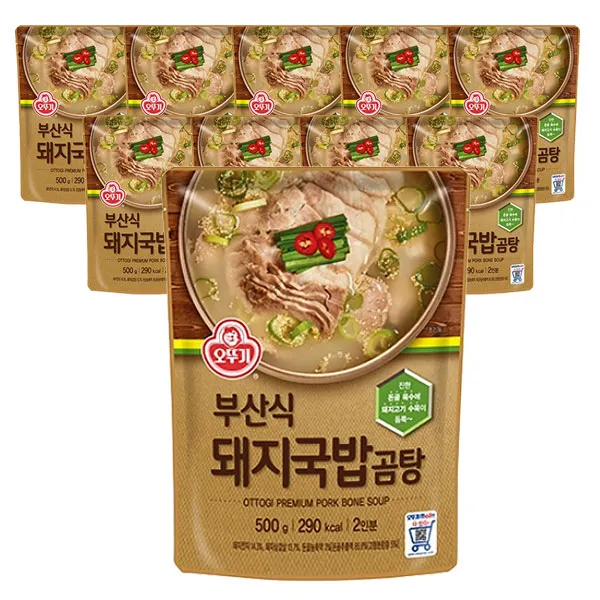 오뚜기 부산식 돼지국밥 곰탕, 500g, 10개