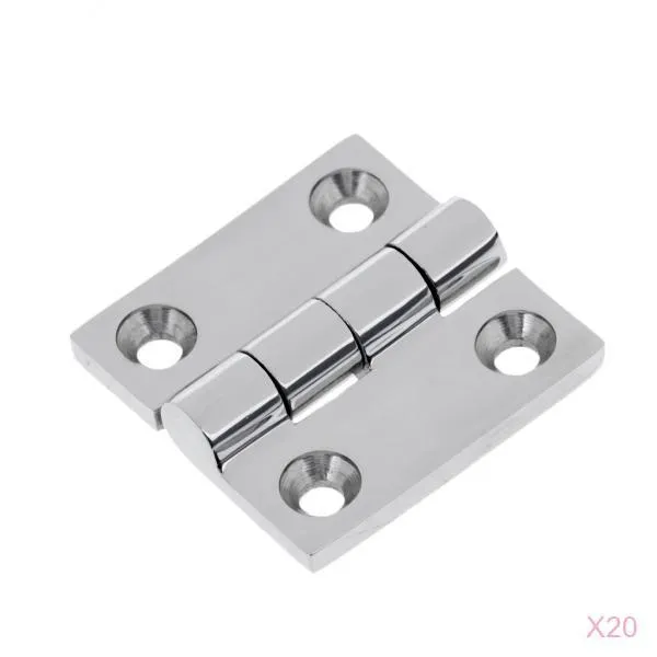 Royalways20xMarine 스테인리스 닦은 문 개머리판 쇠 경첩 38x38mm 배 캐라반 RV