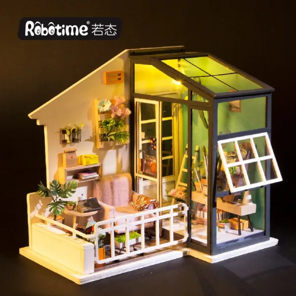 태연함 DIY 작은 집 건축물 홈 핸드메이드 제작 남풍 잠깐 쉬다 독창적 선물 여성, M05남풍 잠깐 쉬다 _일손을 보내다