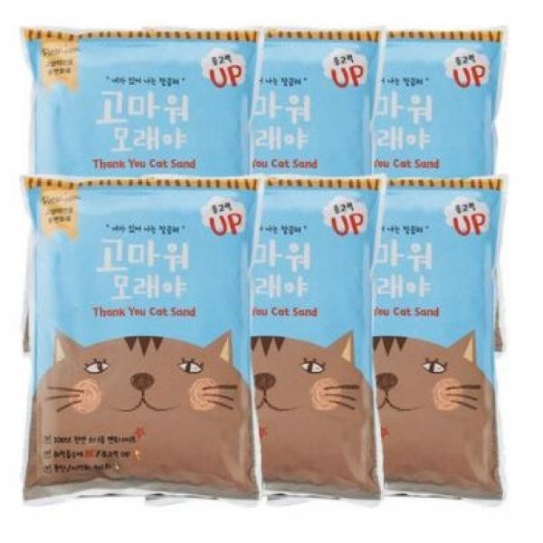고마워모래야 응고형 고양이 모래 무향, 6개, 4L