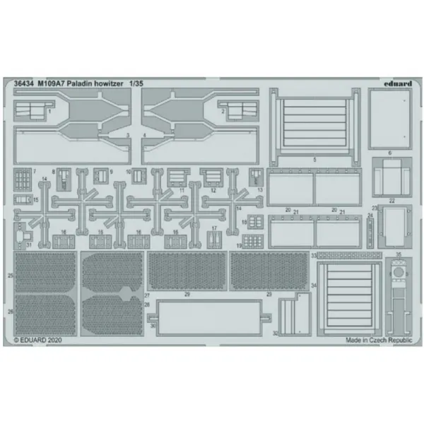 에두아르도 1/35 M109A7 자주 곡사포 에칭 파트 (팬더 취미 용) 프라 모델 용 부품 EDU36434