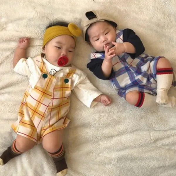 베이비바디슈트가을 여아 남아 아기 아동 니트멜빵슈트
