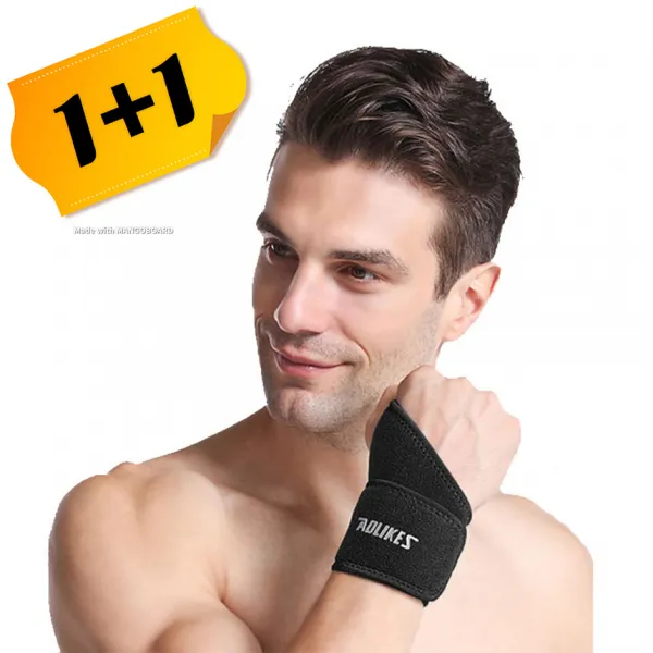 AOLIKES 엄지걸이 서포트랩 손목보호대 1+1(좌우 구별없는 단독상품 2개), 블랙