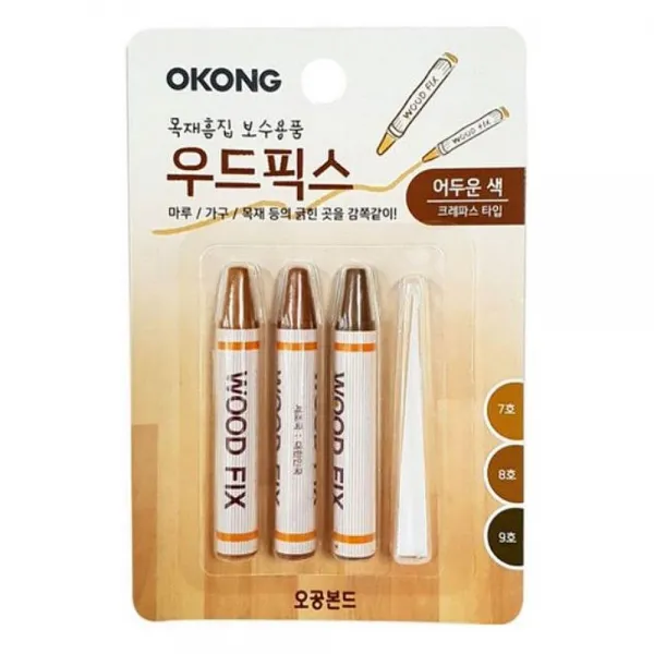 라온쇼핑 오공 우드픽스크레파스 어두운색 우드스틱
