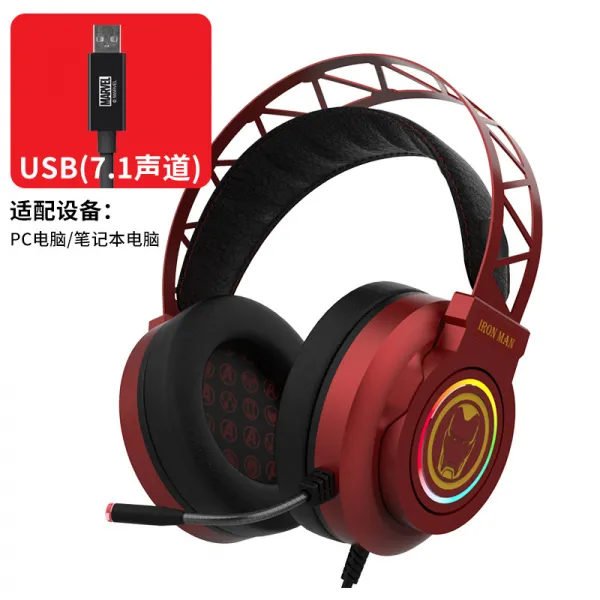 다인상점 폰이어폰 마블 정판 연명 게임용 헤드셋 핸드폰 전용 목소리 있음 제왕의우두머리, 패키지 1, 언맨 （USB 독립 사운드 카드 _7