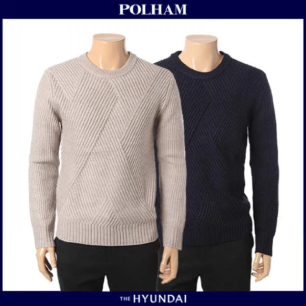  현대백화점 폴햄 남성 믹스 텍스쳐 니트 풀오버_us Phz4er1060