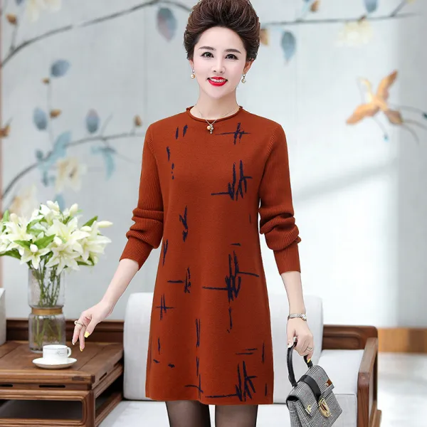 블랙바바 여성 니트 미디원피스 빅사이즈a19092819