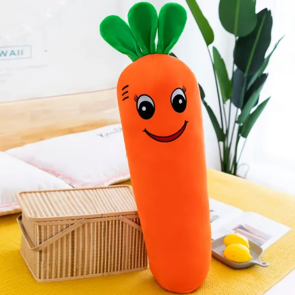 대형쿠션 바디필로우 당근 쿠션 롱바게트 귀여운 토끼털 인형 침대 위 잠자는 인형남 03.무 뜯기 감동표정