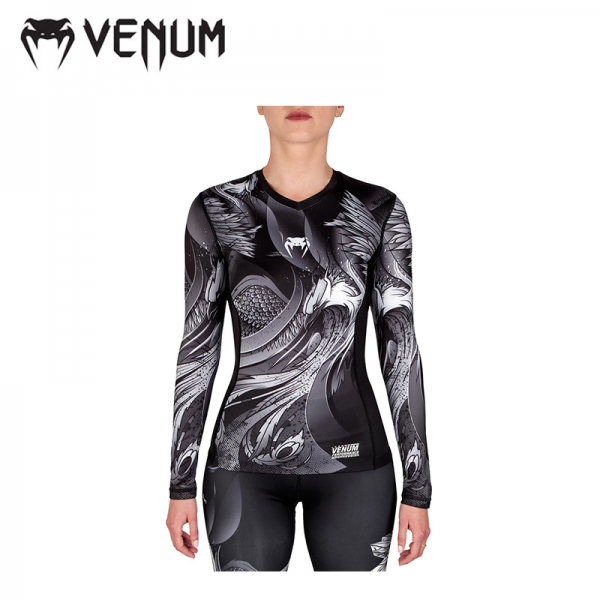 VENUM PHOENIX RASHGUARD 독액 봉황새 압축 훈련복 여모옷 긴팔 긴팔 흑회색 L