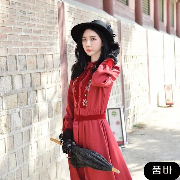 원피스 벨벳 경성의복 개화기 의상 시대옷 패션 복고